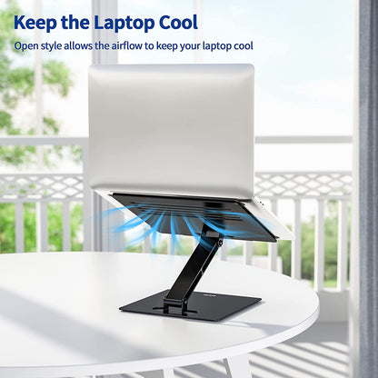 LSX5 Aluminum Computer Stand, Ergonomic Adjustable Notebook Riser Holder Compatible with Air, Pro, Dell, HP, Lenovo More 10-14" Laptops (Black)